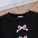 Kid's Clothing Summer Girl Suit Bow Print Short Sleeve Pink Puffy Skirt New Two Piece Suit_viptrois.com