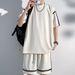 Men's Clothing Summer Short Sleeved Suit For Men High School Students Hong Kong Style Loose Sports Suit With Handsome Casual Large Size Men's Clothing_viptrois.com