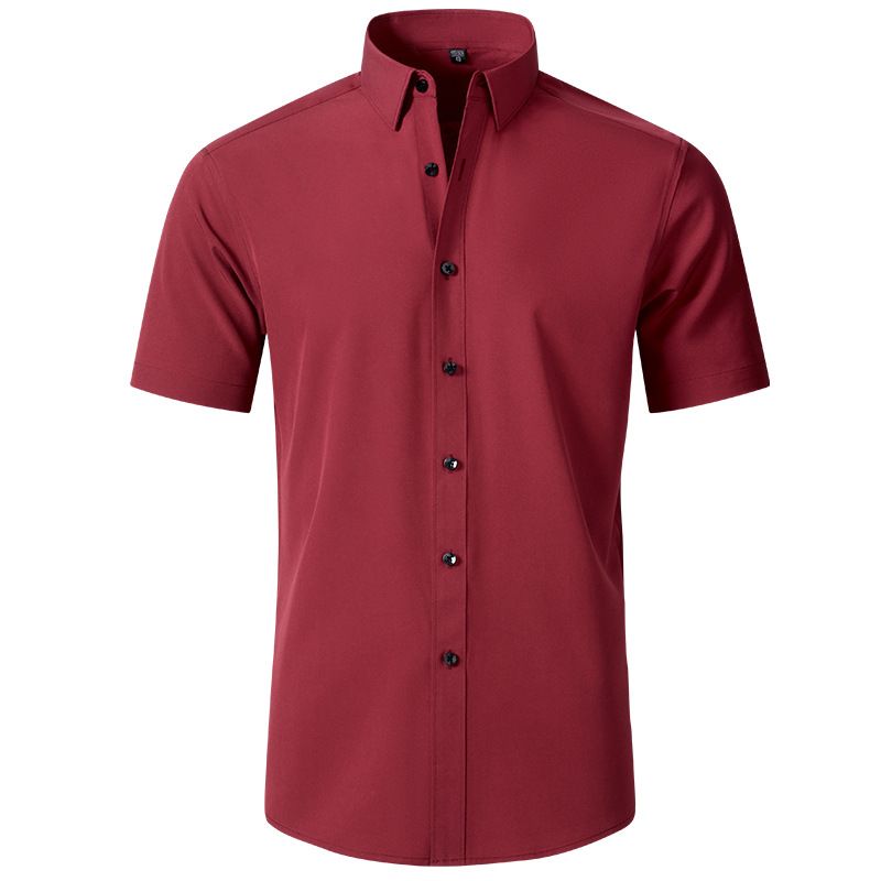 Men's Clothing Way Stretch Shirt Men's Shirt Non Iron Anti Wrinkle Business Thin Shirt For Men_viptrois.com