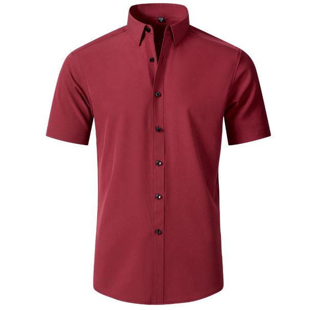Men's Clothing Way Stretch Shirt Men's Shirt Non Iron Anti Wrinkle Business Thin Shirt For Men_viptrois.com
