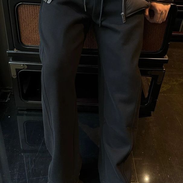 Autumn Winter American Style Casual Sweatpants Zebra Texture Loose Fit Trousers Wide Leg Heavyweight Men's Scimitar_viptrois.com