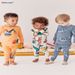 Long Sleeved Children's Home Clothes New Spring And Autumn Boys And Girls Suits Cotton Cute Excavator Home Clothes Two Piece Suit_viptrois.com