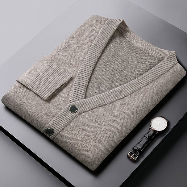 Dad's Autumn Winter Sweater Cardigan Middle-aged And Elderly Men Woolen Coat Man Grandpa Long-sleeved Knitted Shirt For_viptrois.com