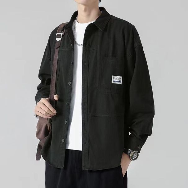 Cotton New Workwear Men's Spring And Autumn Regular Coat Shirt Loose Long Sleeve Autumn/Winter Cardigan Jacket_viptrois.com