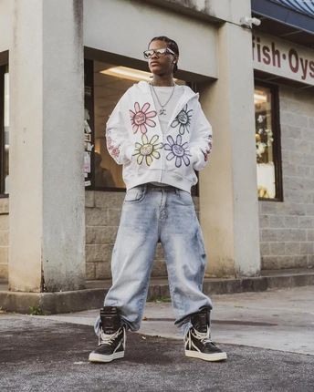 2025 Smiley Face Floral Sweatshirt Zipper Hoodie Autumn Winter Fashion Street Style Men's Clothing_viptrois.com