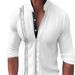 Men's Clothing Colorblock Embroidered Stand Collar Cardigan Long Sleeve Shirt_viptrois.com