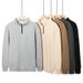 "Men's Half-Zip Sweatshirt - Stand Collar Pullover, Loose Fit Casual Long Sleeve Top In Black, Gray & More"_viptrois.com