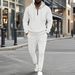 Men's Waffle-Knit Hoodie & Jogger Set – Lightweight Zip-Up Loungewear (S-3XL) | Breathable Polyester For Casual & Sporty Style_viptrois.com