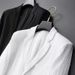 Men's Spring And Summer Light Striped Pleated Youth Fashion Trend White Men's Casual Suit_viptrois.com
