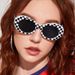 oval frame Harajuku hip hop style alien sunglasses Retro plaid sunglasses personality street shooting trend_viptrois.com