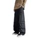 Heavyweight Utility Cargo Pants – Vintage Washed Workwear Jeans With Adjustable Drawstring (Black/Army Green/Coffee, Extended Sizes 5XL-9XL)_viptrois.com