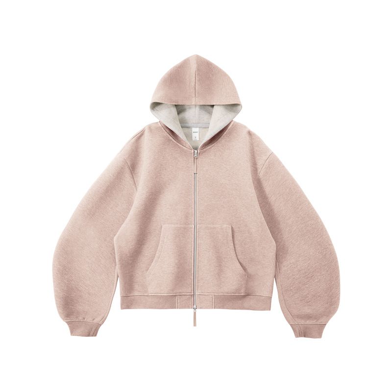 Men's Boxy Zip-Up Hoodie - Double-Sided Zipper, Streetwear Style, Oversized Fit, Color Blocking, Lightweight Cotton Blend, Casual Pullover For Autumn_viptrois.com