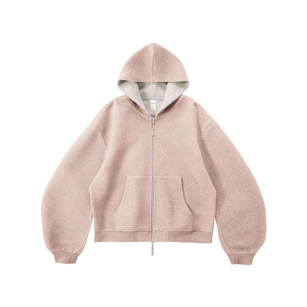 Men's Boxy Zip-Up Hoodie - Double-Sided Zipper, Streetwear Style, Oversized Fit, Color Blocking, Lightweight Cotton Blend, Casual Pullover For Autumn_viptrois.com