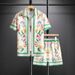 Men's Clothing Summer Shirt Shorts Suit Beach Vacation Colorful Floral Stripes 3d Digital Printing Spot_viptrois.com