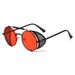 New Metal Frame Classic Steampunk Sunglasses, Round Fashionable And Personalized Flip Over Sunglasses_viptrois.com