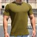 Men's Snake Print Fitness T-Shirt - Breathable Polyester Round Neck Tee For Gym & Streetwear (White/Grey/Khaki/Black/Blue/Matcha, M-3XL)_viptrois.com