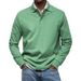 Classic Men's Long Sleeve Button-Down Shirt - Breathable Polyester, Slim Fit, Versatile Solid Colors For Casual & Office Wear_viptrois.com