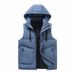 Men’s Thermal Hooded Vest – Fleece-Lined Sleeveless Jacket (Black/White/Blue, L-5XL, Machine Washable, Winter Layering Essential)_viptrois.com