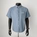 Men's Clothing Summer Thin Workwear Retro Light Blue Casual Short Sleeved Soft Denim Shirt High End Trendy Tops_viptrois.com