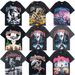 Summer Band Rock Washed Cartoon Print Unisex Loose Short Sleeve T-Shirt Trendy_viptrois.com