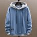 Men's Hooded Sweatshirt With Fake Two-Piece Design, Loose Fit, Casual Streetwear For Teens And Young Adults_viptrois.com