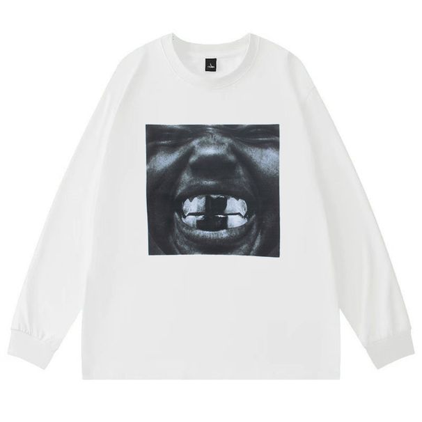 Men's Clothing High Street Loose Round Neck Pullover Leisure Commuting Long Sleeves T-Shirt_viptrois.com