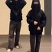 Double Hooded Bandit Sweatshirt Men's Autumn And Winter Heavy Stiff Hoodie Cleanfit Couple Thick Coat_viptrois.com