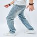 New Casual Jeans Men's American Trend Loose Fitting High Street Wide Leg Pants Selfie_viptrois.com