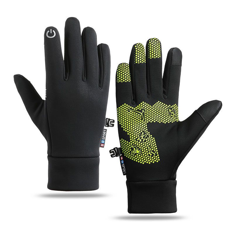 Cycling Gloves Autumn And Winter, Plus Velvet, Warm, Windproof And Waterproof, Couples Cycling, Running, Non Slip, Full Finger Sports_viptrois.com