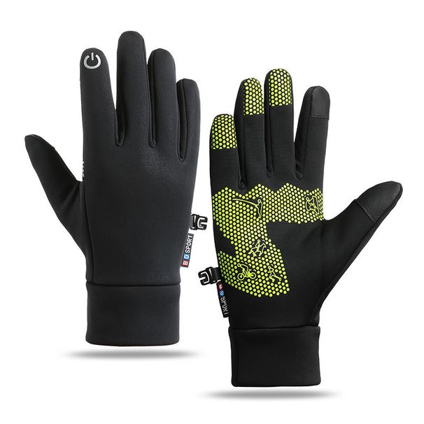 Cycling Gloves Autumn And Winter, Plus Velvet, Warm, Windproof And Waterproof, Couples Cycling, Running, Non Slip, Full Finger Sports_viptrois.com