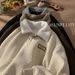 Loom Corduroy Polo Collar Sweatshirt Autumn And Fleece-Lined Thickened Lamb Wool Jacket Men's Winter Hong Kong Style Youth_viptrois.com