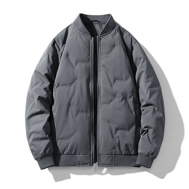 Premium Men's Winter Bomber Jacket With 90% White Duck Down, Warm Puffer Coat For Cold Weather, Casual Aviator Style, Windproof & Anti-Freeze_viptrois.com