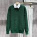New solid color round neck sweater for men's autumn and winter versatile knitwear, lazy pullover sweater, fashionable_viptrois.com