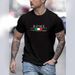 Men's Cotton T-Shirt ROME Letter Printed Pattern Short Sleeved Base Coat Round Neck Sports Shirt_viptrois.com