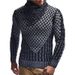 Men's High Neck Knit Sweater – Winter Turtleneck Pullover With Button Detail | Slim Fit & Ribbed Hem_viptrois.com
