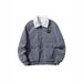 Men's Winter Lapel Padded Jacket Lamb Fleece Collar Warm Top_viptrois.com