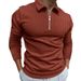 Pulse New Cross-Border European American Men's Spring And Autumn Long Sleeve 3D Digital Print Fashion Casual Half-Zip Polo_viptrois.com