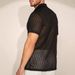 Men's Clothing Hollow Jacquard Perspective Shirt Lace Fashion Casual Slim Fit Top_viptrois.com