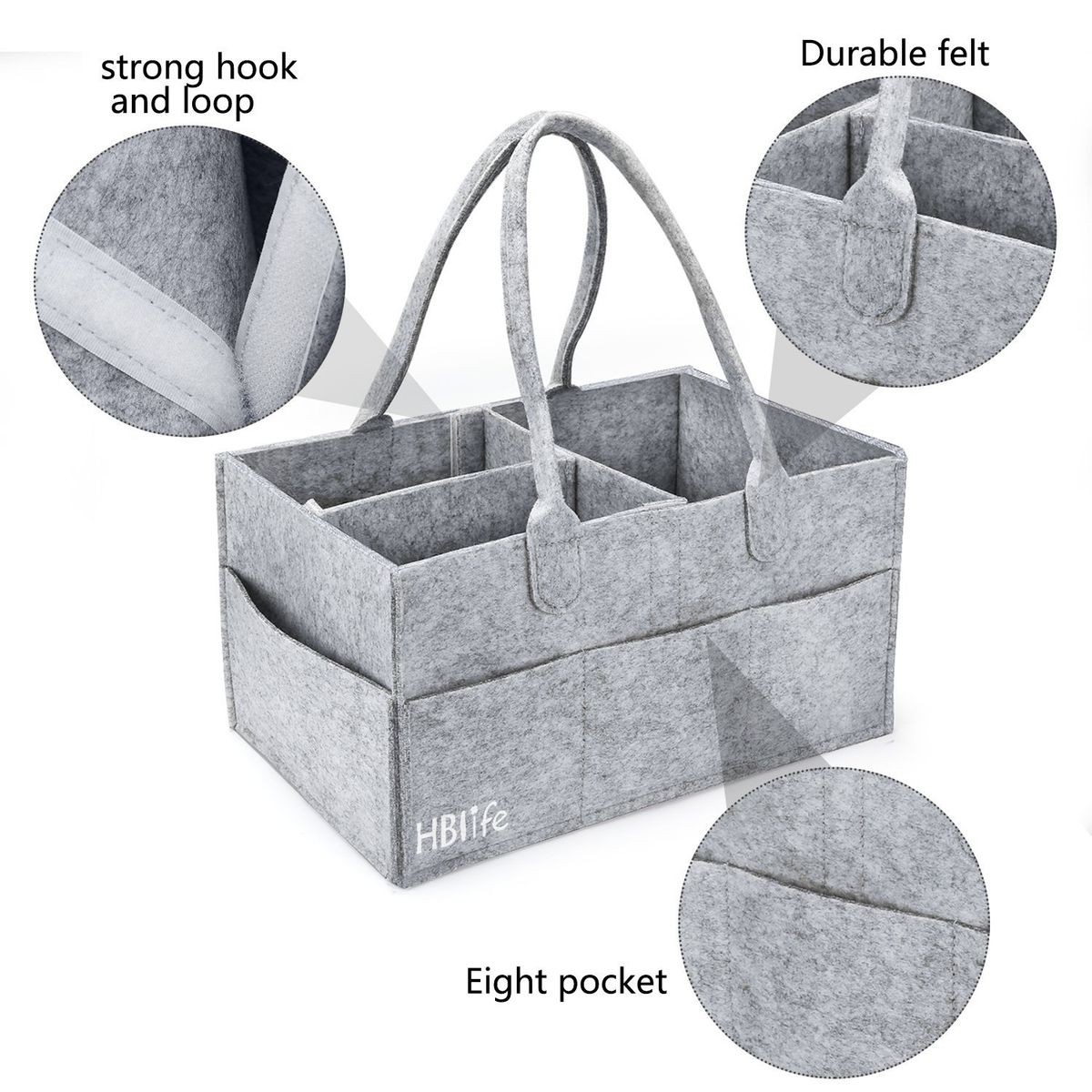 Premium Felt Diaper Bag - Multi-Functional Organizer For Baby Essentials (Portable, Adjustable Strap, Spacious Pockets, New Design)_viptrois.com