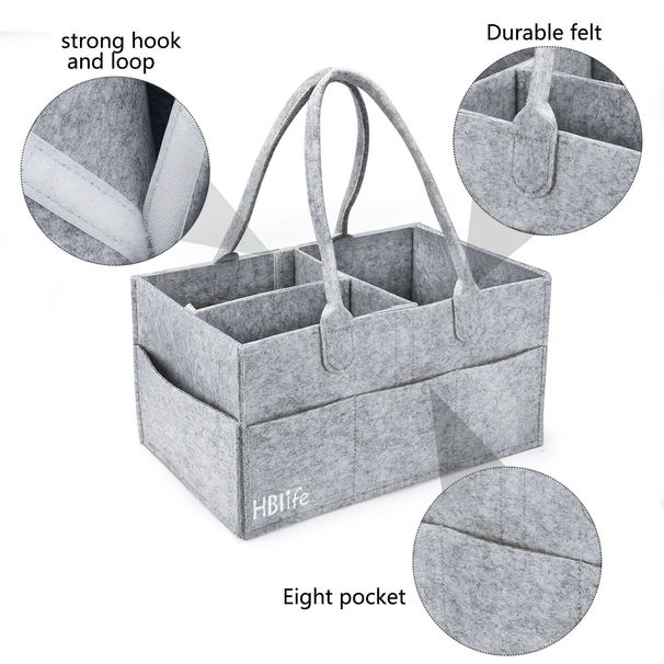 Premium Felt Diaper Bag - Multi-Functional Organizer For Baby Essentials (Portable, Adjustable Strap, Spacious Pockets, New Design)_viptrois.com