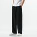 Men's Clothing Trendy Spring And Autumn Linen Casual Pants Drape Loose Wide Leg Trousers_viptrois.com
