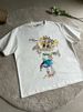 Oversized Military Print T-Shirt Heavyweight Pure Cotton Y2K Style Loose Short Sleeved Top for Men And Women_viptrois.com