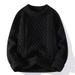 Loom Winter Men's Cable Knit Sweater Casual Versatile European And American Style Mature Solid Color Knitted Pullover Round_viptrois.com