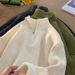 Retro High-Neck Zip Sweater – Unisex Oversized Knit Pullover (Gray/Black/Green/Beige, M-3XL)_viptrois.com