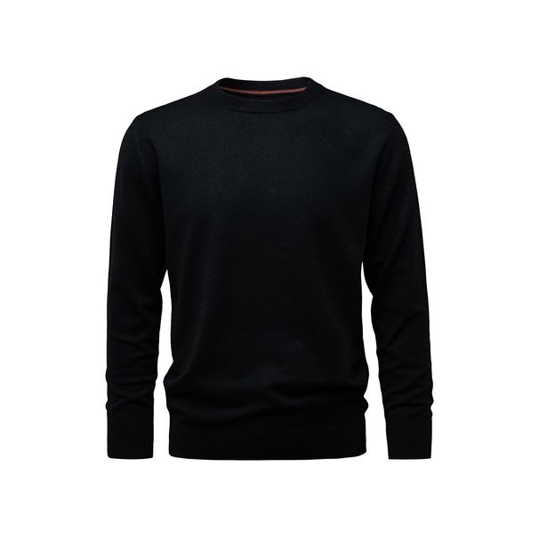 Men's Casual Crewneck Sweater – Soft Wool-Blend Knit Pullover (White/Black/Brown/Beige/Camel) – M To 4xl_viptrois.com