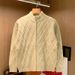 Loom European And American Simple Winter Thickened Warm Cardigan Men's Knitted Casual Diamond Jacquard Half Turtleneck_viptrois.com