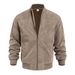 Men's Clothing Autumn Suede Solid Color Men's Zipper Jacket Casual Retro Long Sleeved Cardigan Coat Men_viptrois.com