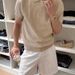 Men's Retro Polo Shirt Short Sleeve Minimalist Old Money Style Knitted Sports T-Shirt Top For Summer_viptrois.com