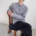Loom Half-Zip Stand Collar Two-Piece Knitted Slim Fit Spring Autumn Men's European And American Trendy Ribbed Sweater_viptrois.com