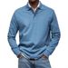 Classic Men's Long Sleeve Button-Down Shirt - Breathable Polyester, Slim Fit, Versatile Solid Colors For Casual & Office Wear_viptrois.com
